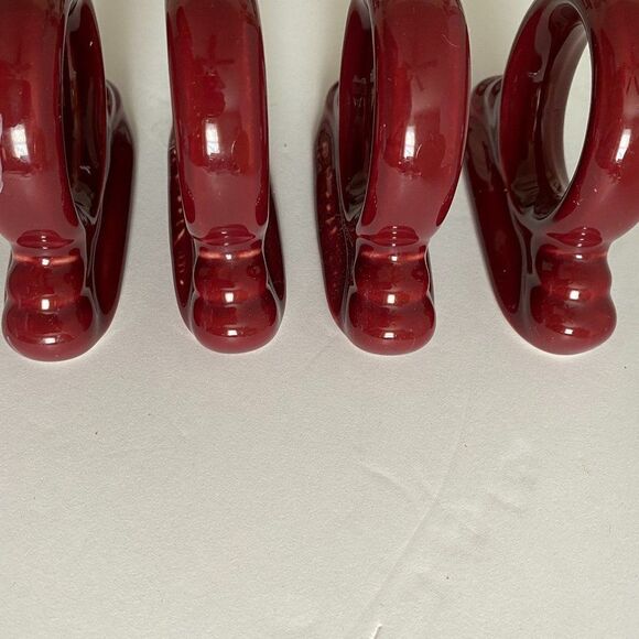 Fiestaware Retired Color Cinnabar Discontinued Napkin Ring Set of 4 - Picture 5 of 7